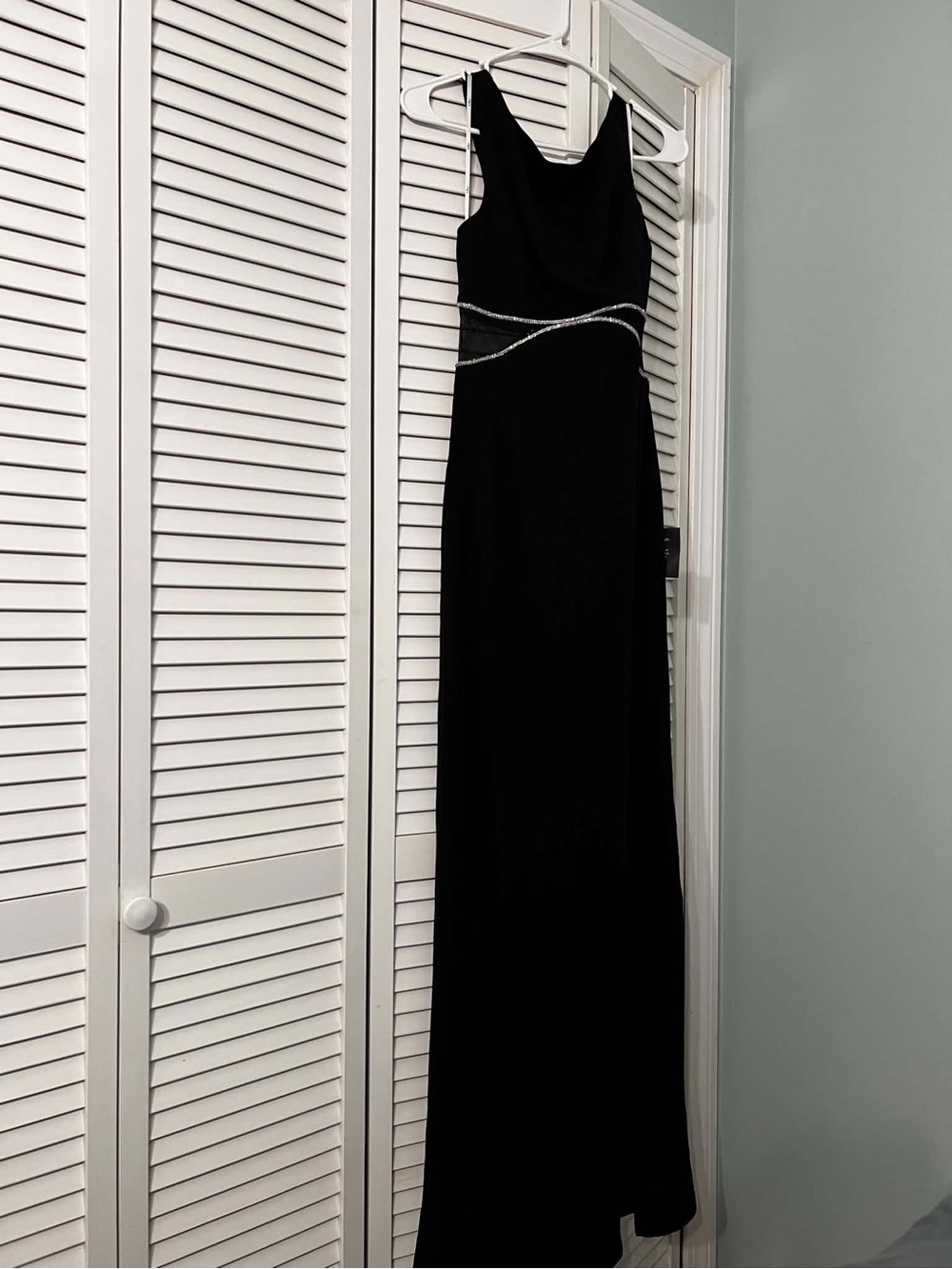 Lulu's Black Maxi Dress with Crystal-Trim Waist